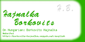 hajnalka borkovits business card